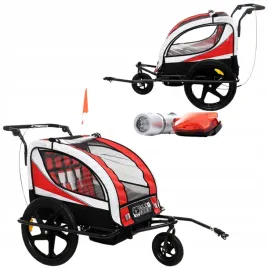 przyczepka-rowerowa-dla-dzieci-amortyzowan-regulowana-czerwono-bialo-czarna