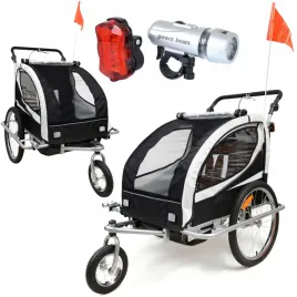 przyczepka-rowerowa-dla-2-dzieci-z-amortyzatorem-3w1-pro-led-jogger