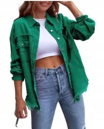 modna-koszula-damska-kurtka-jeansowa-casualowa-luzna-bluza-zielona-green