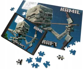 puzzle-a3-a4-minecraft-film-movie-2025-gadzety-personalizacja-imie-szkielet