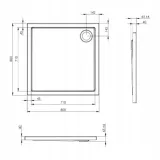 roca-brodzik-akrylowy-malaga-square-flat-kwadrat-80x80x4cmorbialyororyginalny-stan-nowy