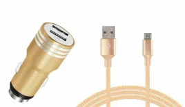 ladowarka-samochodowa-2x-usb-do-auta-z-kablem-micro-usb-24a-zlota