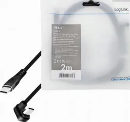 kabel-logilink-usb-c-3-0m-katowy-czarny-do-ladowania-i-transmisji-danych