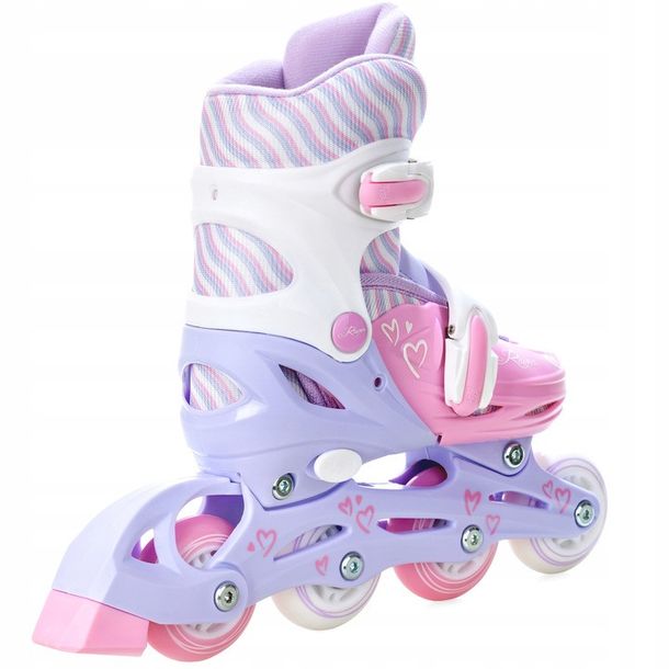Rolki Raven Loret regulowane Lila/Pink Led 34-37