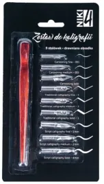 zestaw-do-kaligrafii-9-stalowek-drew-obsadka