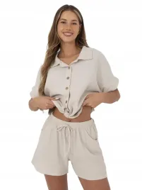 spodenki-damskie-muslinowe-szorty-materialowe-z-kieszeniami