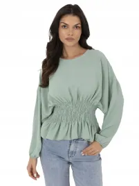 elegancka-wygodna-bluzka-damska-z-elastycznym-marszczeniem