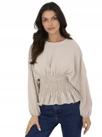 elegancka-wygodna-bluzka-damska-z-elastycznym-marszczeniem