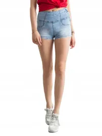 spodenki-damskie-jeansowe-gladkie-szorty-high-waist