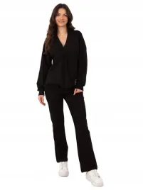 bluza-z-dekoltem-w-serek-spodnie-damskie-komplet-bawelniany