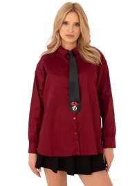 koszula-gladka-damska-bawelniana-ze-zdejmowanym-krawatem