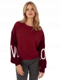 bluza-damska-wygodna-gladka-z-napisem-na-rekawie