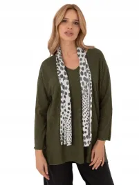 sweter-klasyczny-damski-elegancki-oversize-z-apaszka-w-grochy