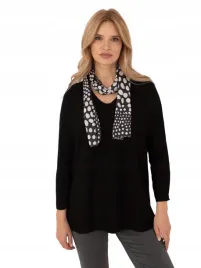 sweter-klasyczny-damski-elegancki-oversize-z-apaszka-w-grochy