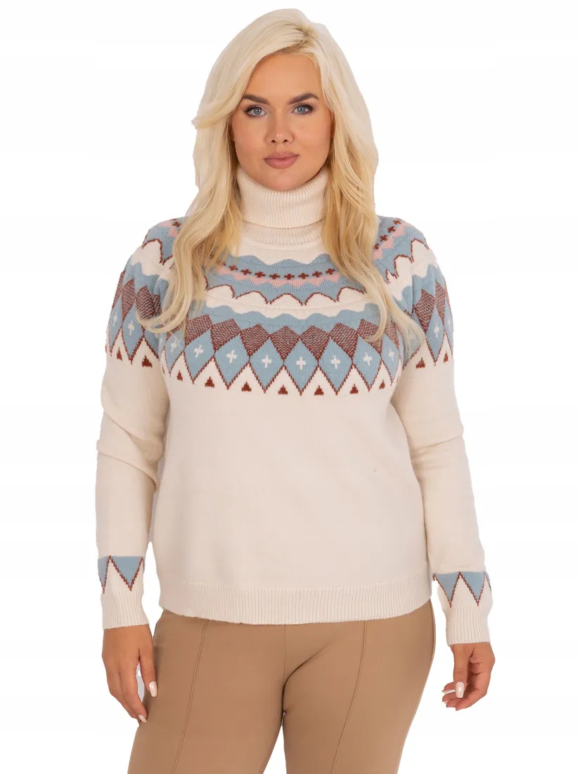 modny-sweter-plus-size-damski-golf-we-wzory