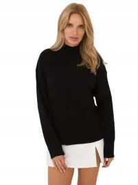 sweter-damski-gladki-luzny-z-polgolfem