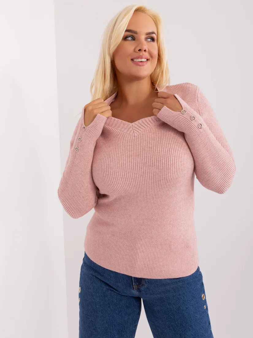 stylowy-sweter-plus-size-damski-w-serek-stan-nowy