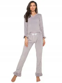 pizama-damska-welurowa-spodnie-bluzka-falbana-l