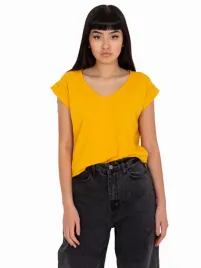 damski-t-shirt-basic-z-dekoltem-w-serek-top-