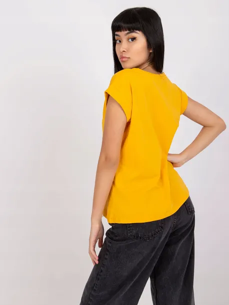 damski-t-shirt-basic-z-dekoltem-w-serek-top-kolor-pomaranczowy