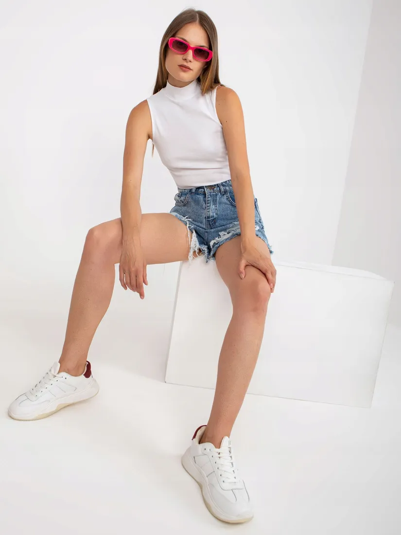 top-damski-basic-prazkowany-z-polgolfem-m