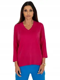 bluzka-damska-oversize-z-rekawem-3-4-w-serek
