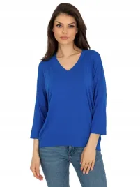 bluzka-damska-oversize-z-rekawem-3-4-w-serek