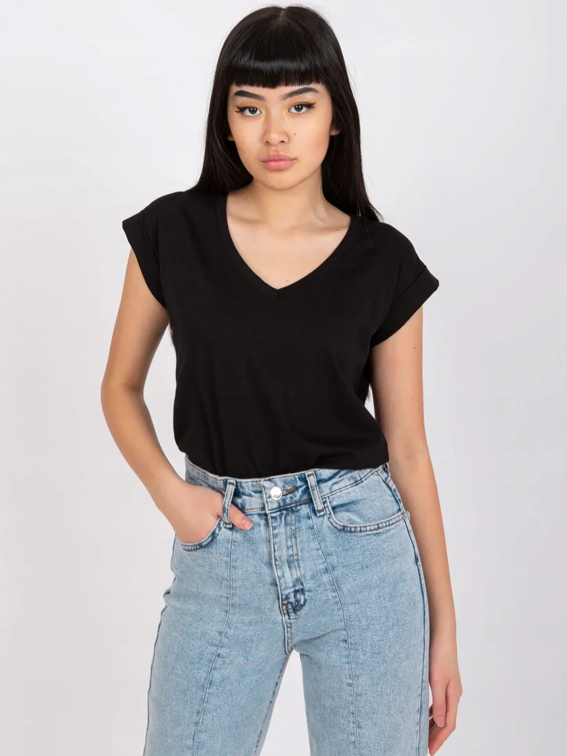 damski-t-shirt-basic-z-dekoltem-w-serek-top-