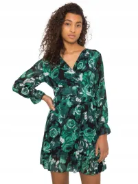 sukienka-damska-w-kwity-falbana-kopertowy-dekolt