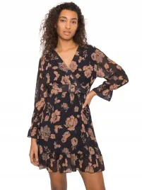 sukienka-damska-w-kwity-falbana-kopertowy-dekolt