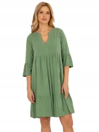 rozkloszowana-sukienka-damska-z-falbana-w-serek