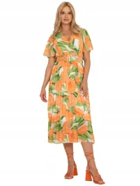 sukienka-kobieca-z-kwiatowym-wzorem-plisowana