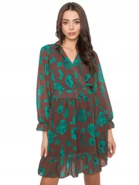 sukienka-damska-w-kwity-falbana-kopertowy-dekolt