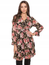 sukienka-damska-w-kwity-falbana-kopertowy-dekolt