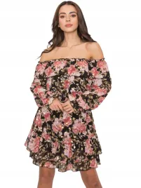 sukienka-kobieca-hiszpanka-we-wzory-z-falbankami