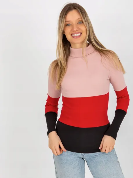 bluzka-damska-basic-z-golfem-w-prazek-linia-regular