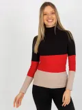 bluzka-damska-basic-z-golfem-w-prazek-stan-nowy