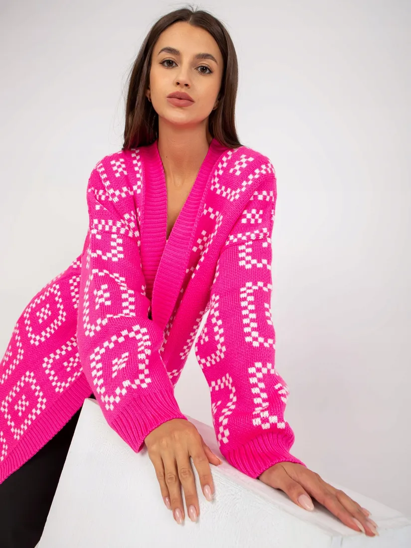 sweter-kardigan-damski-oversize-we-wzory-stan-nowy
