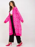 sweter-kardigan-damski-oversize-we-wzory-kolor-rozowy