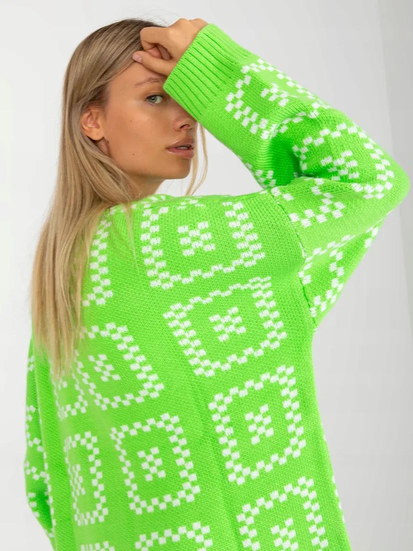 sweter-kardigan-damski-oversize-we-wzory-stan-nowy