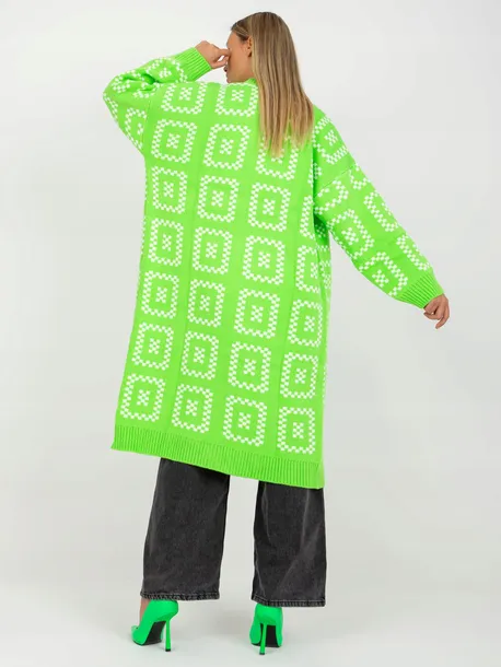 sweter-kardigan-damski-oversize-we-wzory-kolor-zielony