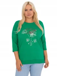 bluzka-plus-size-kobieca-z-podwijanymi-rekawami-kwiatowy-print