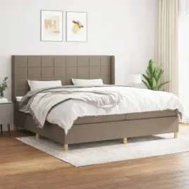 vidaxl-lozko-kontynentalne-z-materacem-taupe-tkanina-200x200-cm