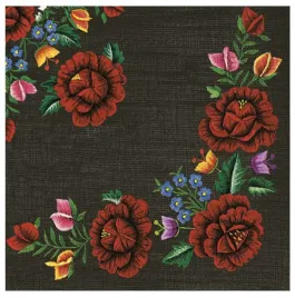 serwetki-papierowe-folk-roze-i-goralskie-kwiaty-na-czarnym-tle