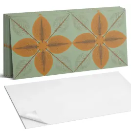 kafelki-scienne-z-grafika-pcv-liscie-w-symetrycznym-wzorze-6szt-60x30-cm