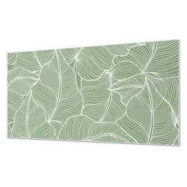 winylowy-panel-scienny-z-nadrukiem-do-jadalni-wzor-lisci-z-falami-120x60-cm