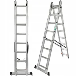 forcekraft-drabina-dwustronna-laczona-aluminiowa-2x11-stopni-wielofunkcyjna