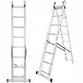forcekraft-drabina-dwustronna-laczona-aluminiowa-2x14-stopni-wielofunkcyjna