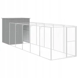 buda-dla-psa-z-wybiegiem-jasnoszara-165x659x181-cm-stal