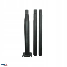 slup-oswietleniowy-skladany-3m-160x160mm-fi60mm-czarny-stal-galwanizowana